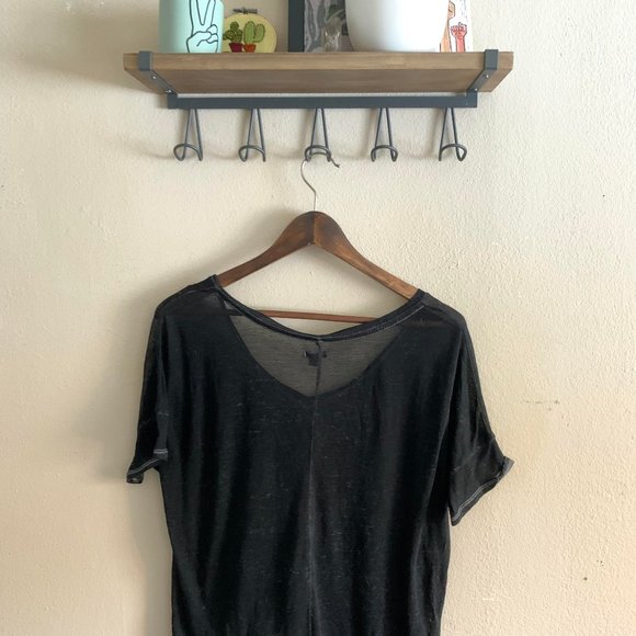 Cropped sheer slub tee - Picture 2 of 7